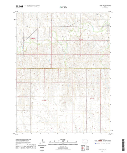 Lenora West Kansas US Topo Map Image