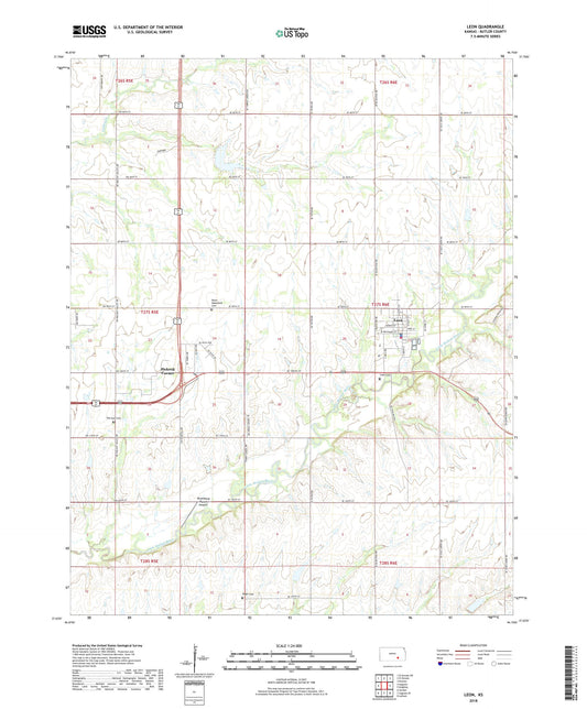 Leon Kansas US Topo Map Image