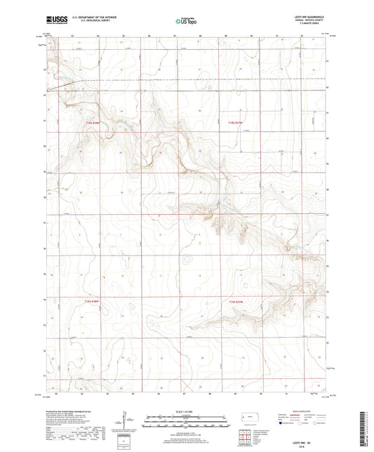 Leoti NW Kansas US Topo Map Image