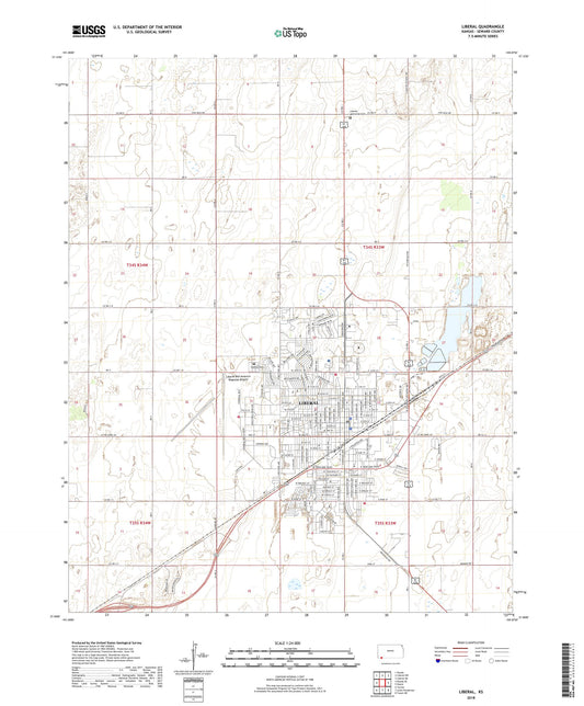 Liberal Kansas US Topo Map Image