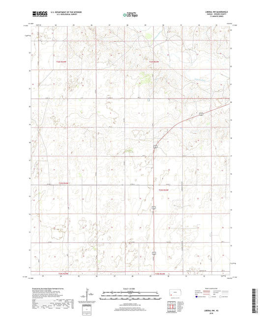 Liberal NW Kansas US Topo Map Image
