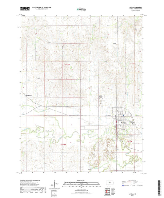 Lincoln Kansas US Topo Map Image
