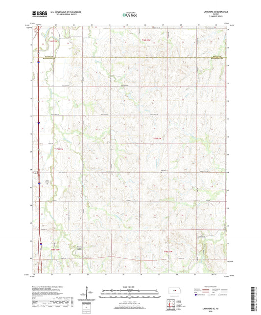 Lindsborg SE Kansas US Topo Map Image