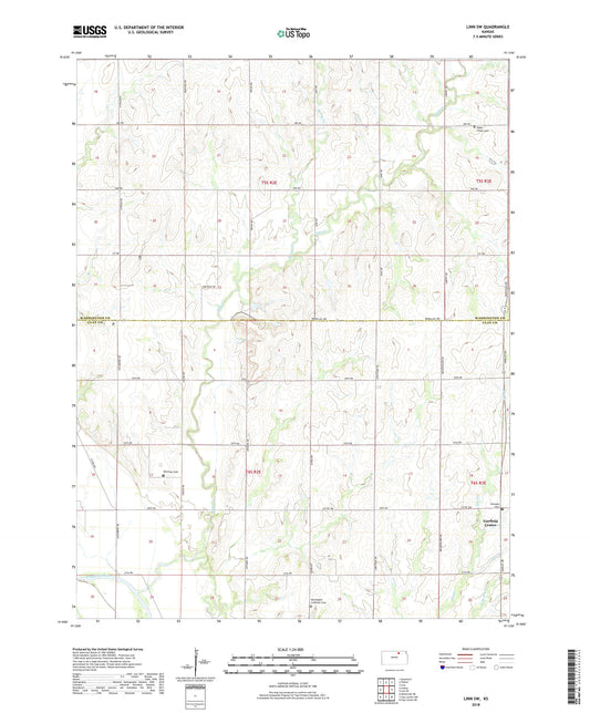 Linn SW Kansas US Topo Map Image
