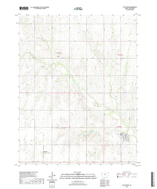Little River Kansas US Topo Map Image