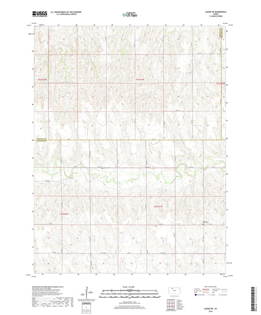 Logan SW Kansas US Topo Map Image
