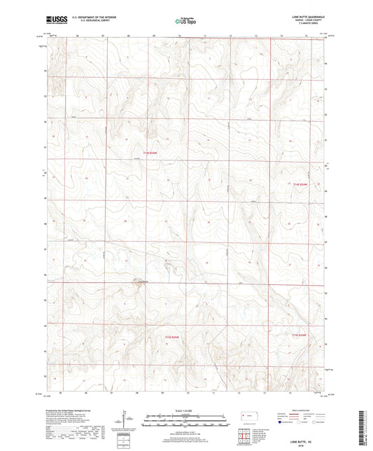 Lone Butte Kansas US Topo Map Image