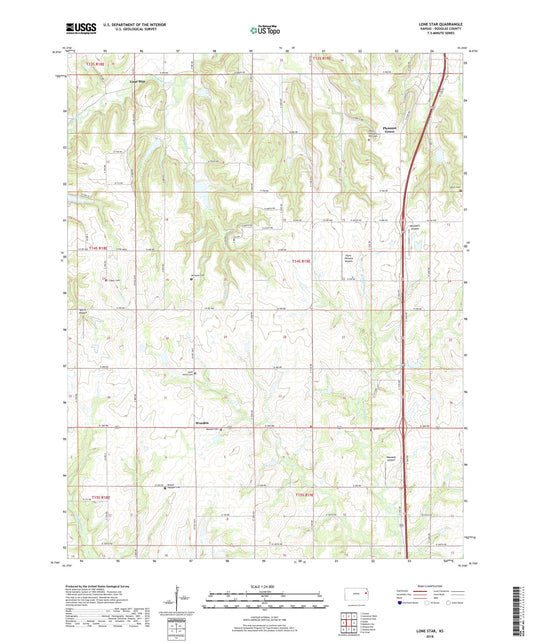 Lone Star Kansas US Topo Map Image