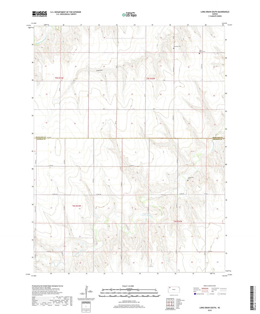 Long Draw South Kansas US Topo Map Image