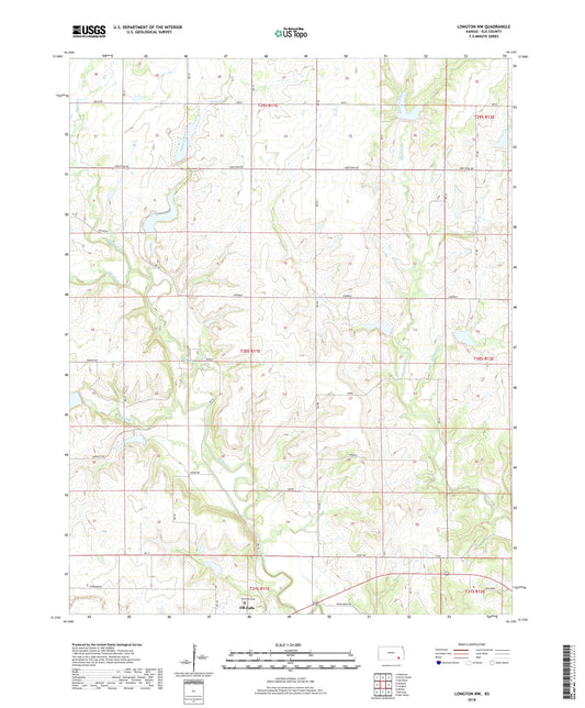 Longton NW Kansas US Topo Map Image