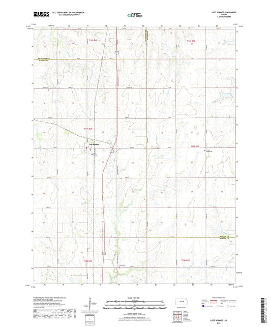 Lost Springs Kansas US Topo Map Image