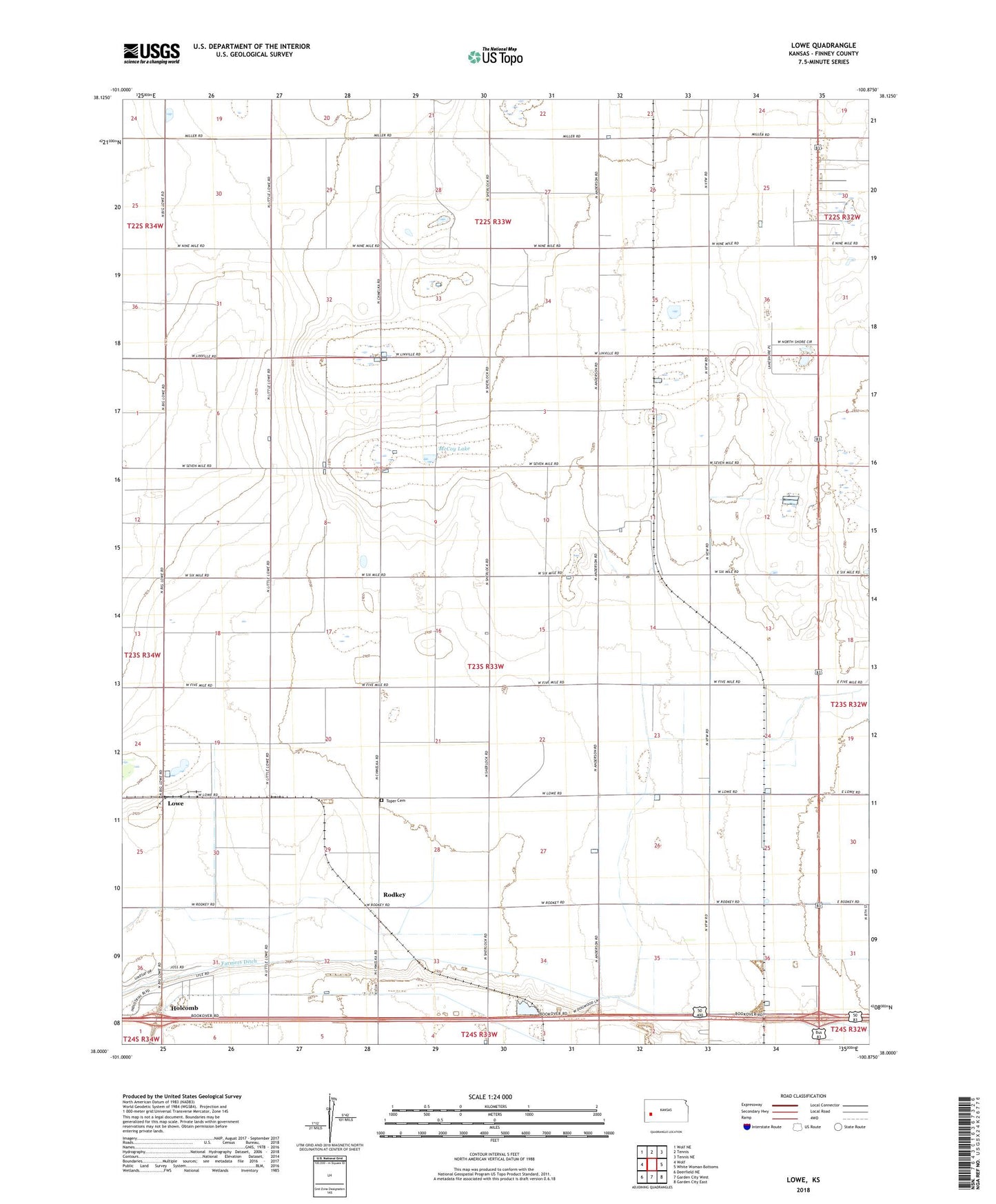 Lowe Kansas US Topo Map Image