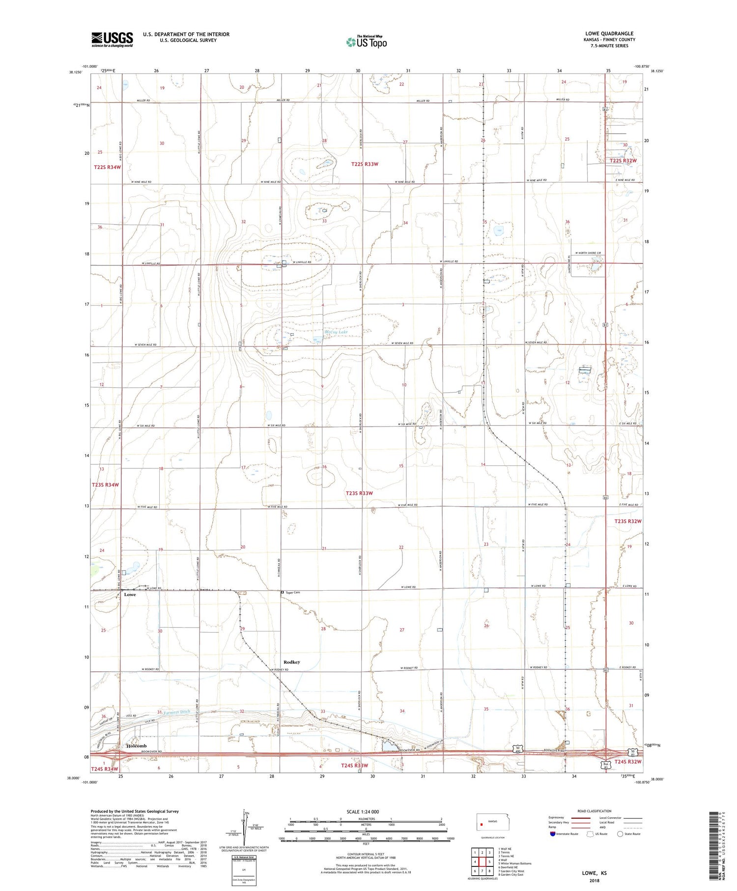Lowe Kansas US Topo Map Image