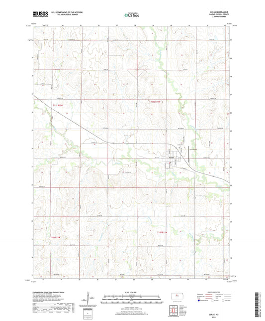 Lucas Kansas US Topo Map Image