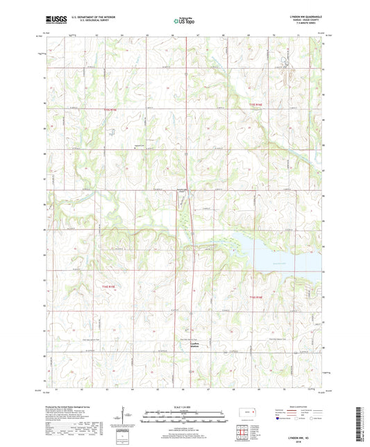 Lyndon NW Kansas US Topo Map Image