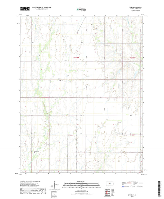 Lyons NW Kansas US Topo Map Image