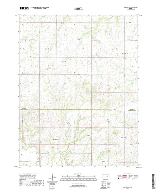 Madison NE Kansas US Topo Map Image