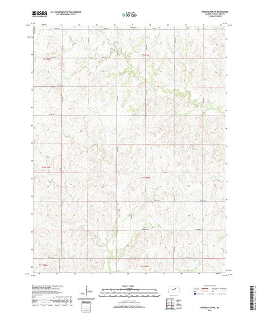 Manchester NW Kansas US Topo Map Image