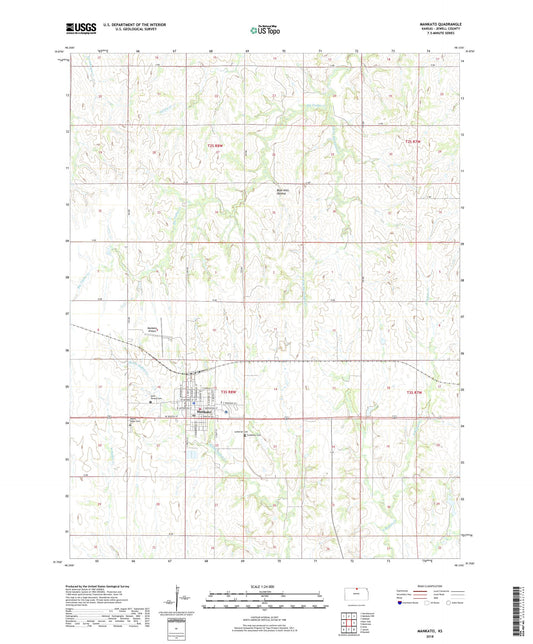 Mankato Kansas US Topo Map Image