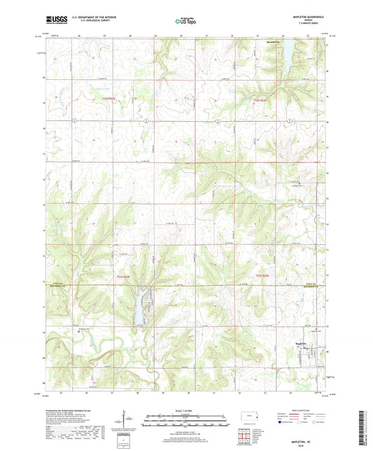 Mapleton Kansas US Topo Map Image