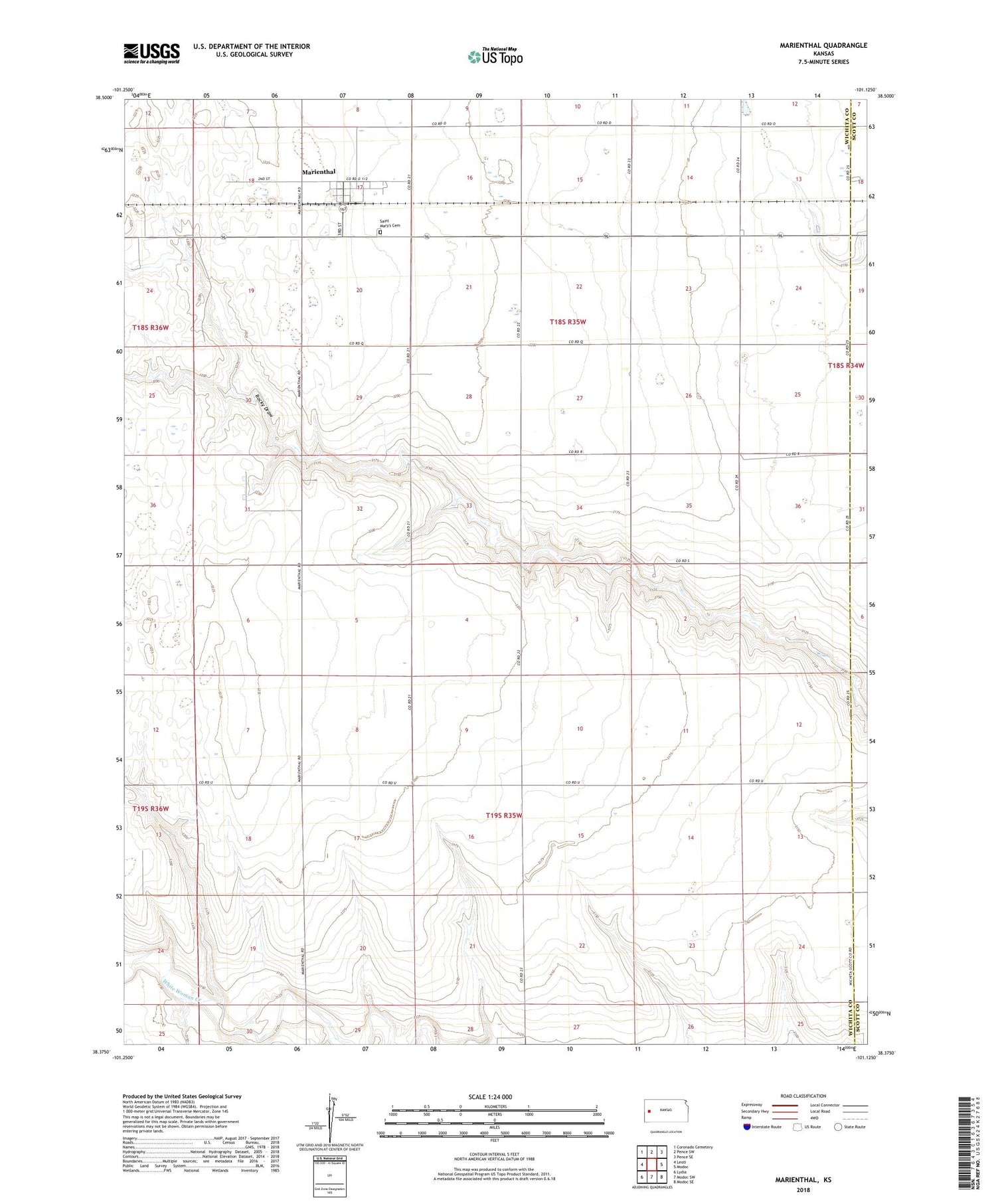 Marienthal Kansas US Topo Map Image