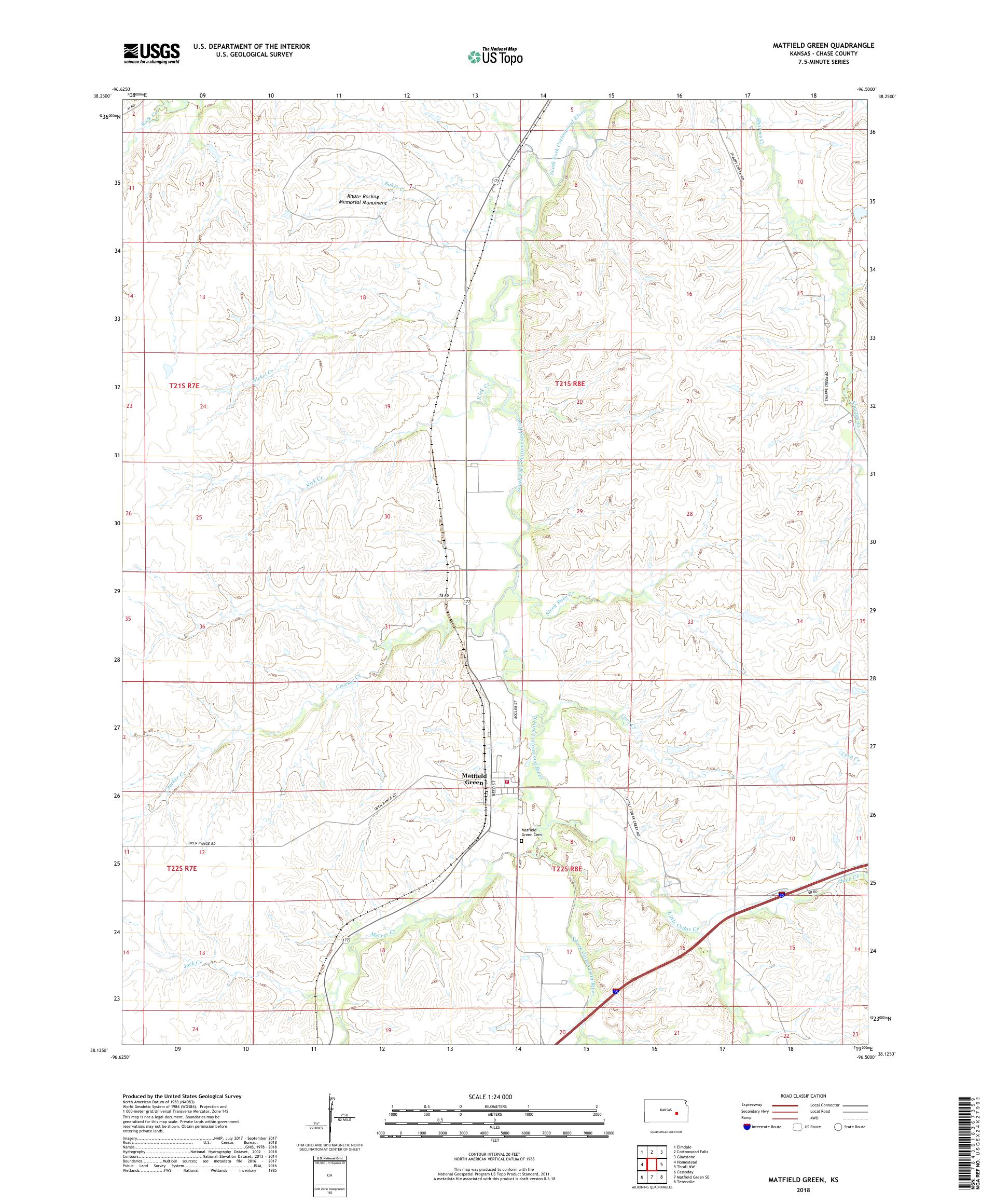 Matfield Green Kansas US Topo Map – MyTopo Map Store