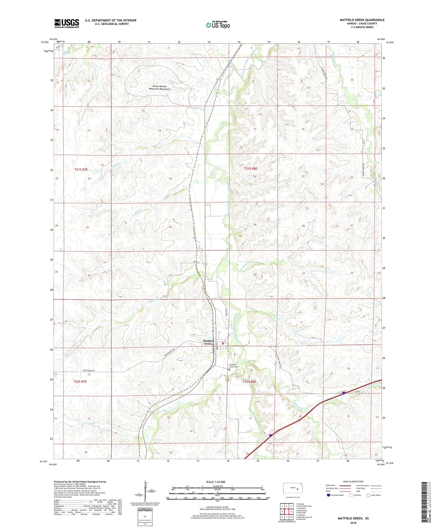 Matfield Green Kansas US Topo Map Image