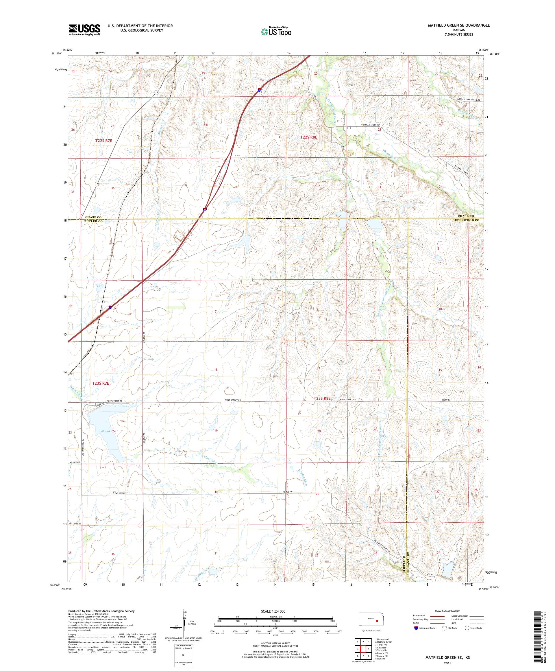 Matfield Green SE Kansas US Topo Map – MyTopo Map Store