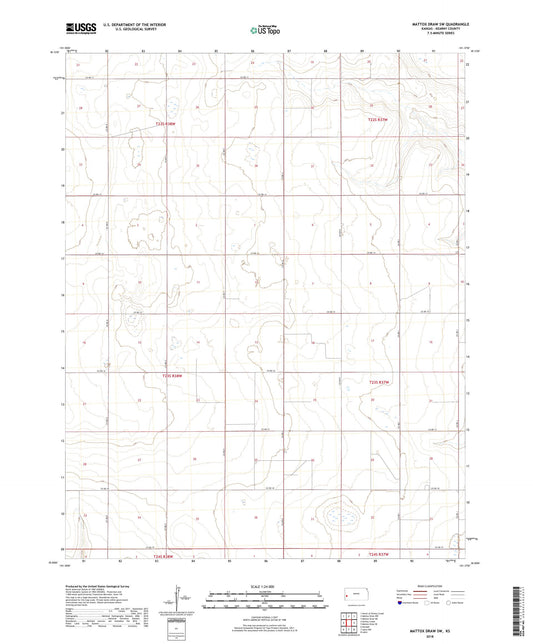 Mattox Draw SW Kansas US Topo Map Image