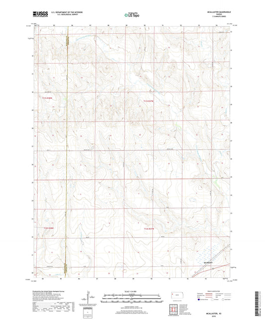 McAllaster Kansas US Topo Map Image