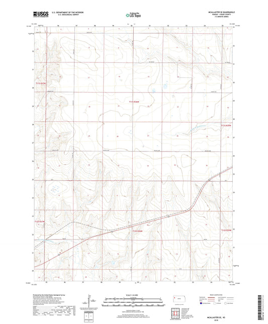 McAllaster SE Kansas US Topo Map Image