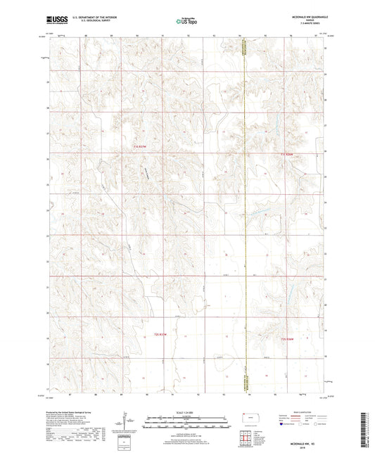 McDonald NW Kansas US Topo Map Image