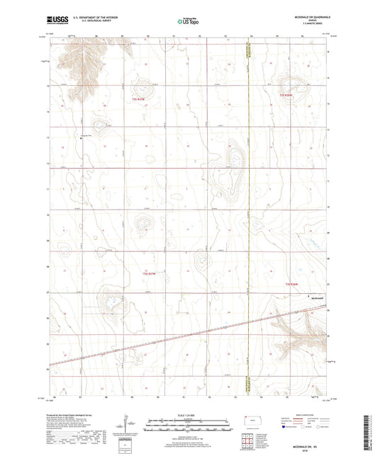 McDonald SW Kansas US Topo Map Image