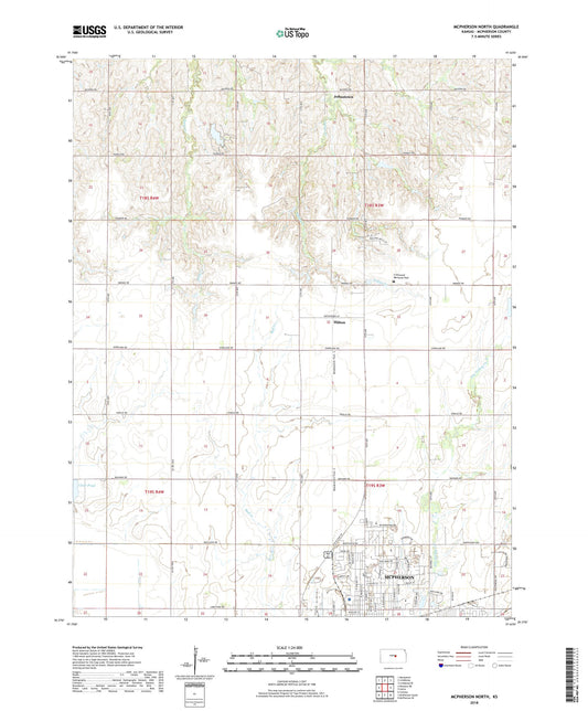 McPherson North Kansas US Topo Map Image