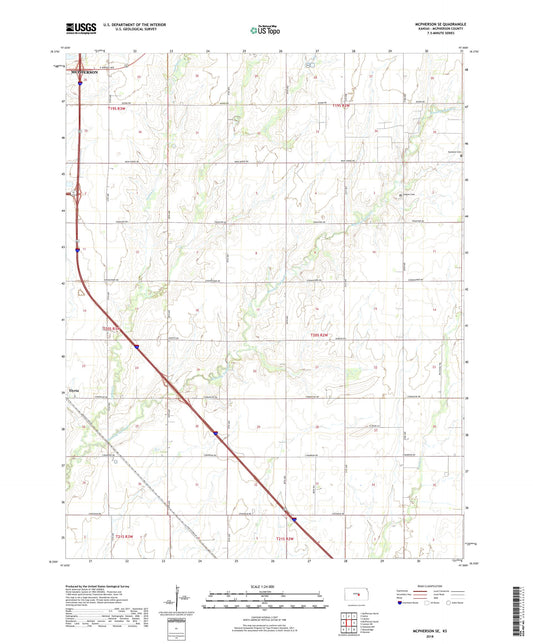 McPherson SE Kansas US Topo Map Image