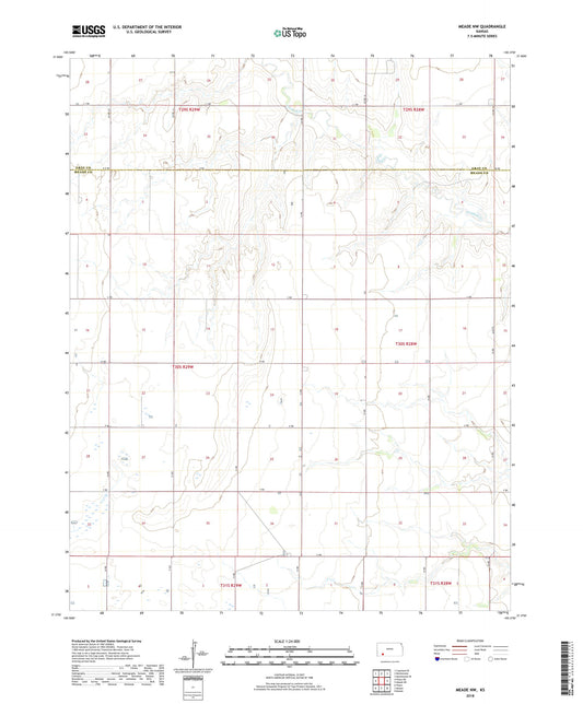 Meade NW Kansas US Topo Map Image