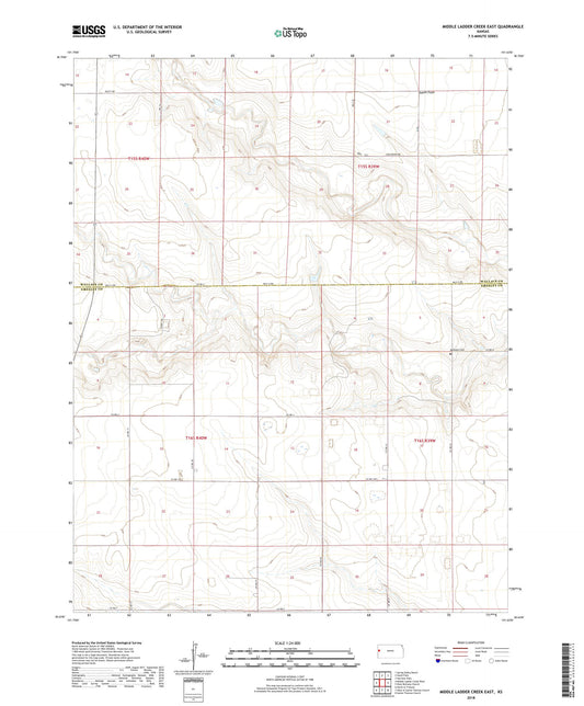 Middle Ladder Creek East Kansas US Topo Map Image