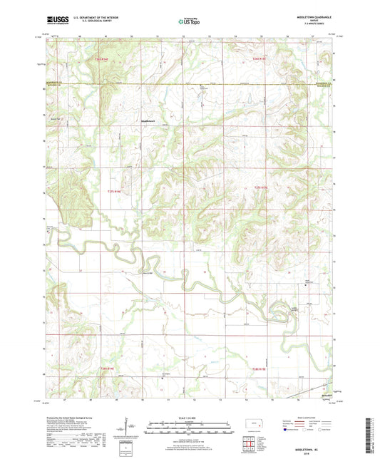 Middletown Kansas US Topo Map Image
