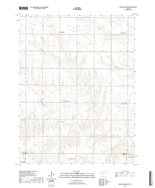 Midway Draw East Kansas US Topo Map Image