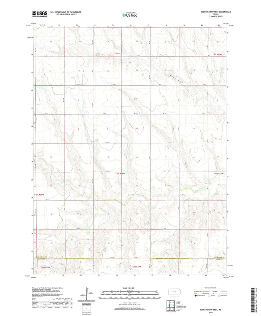 Midway Draw West Kansas US Topo Map Image