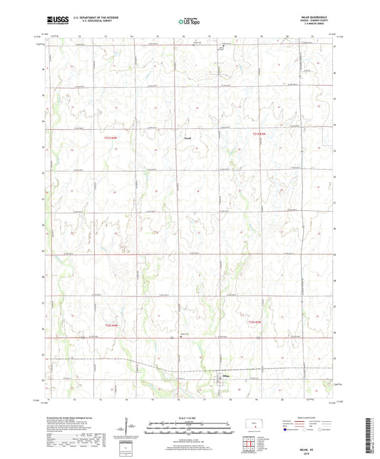 Milan Kansas US Topo Map Image