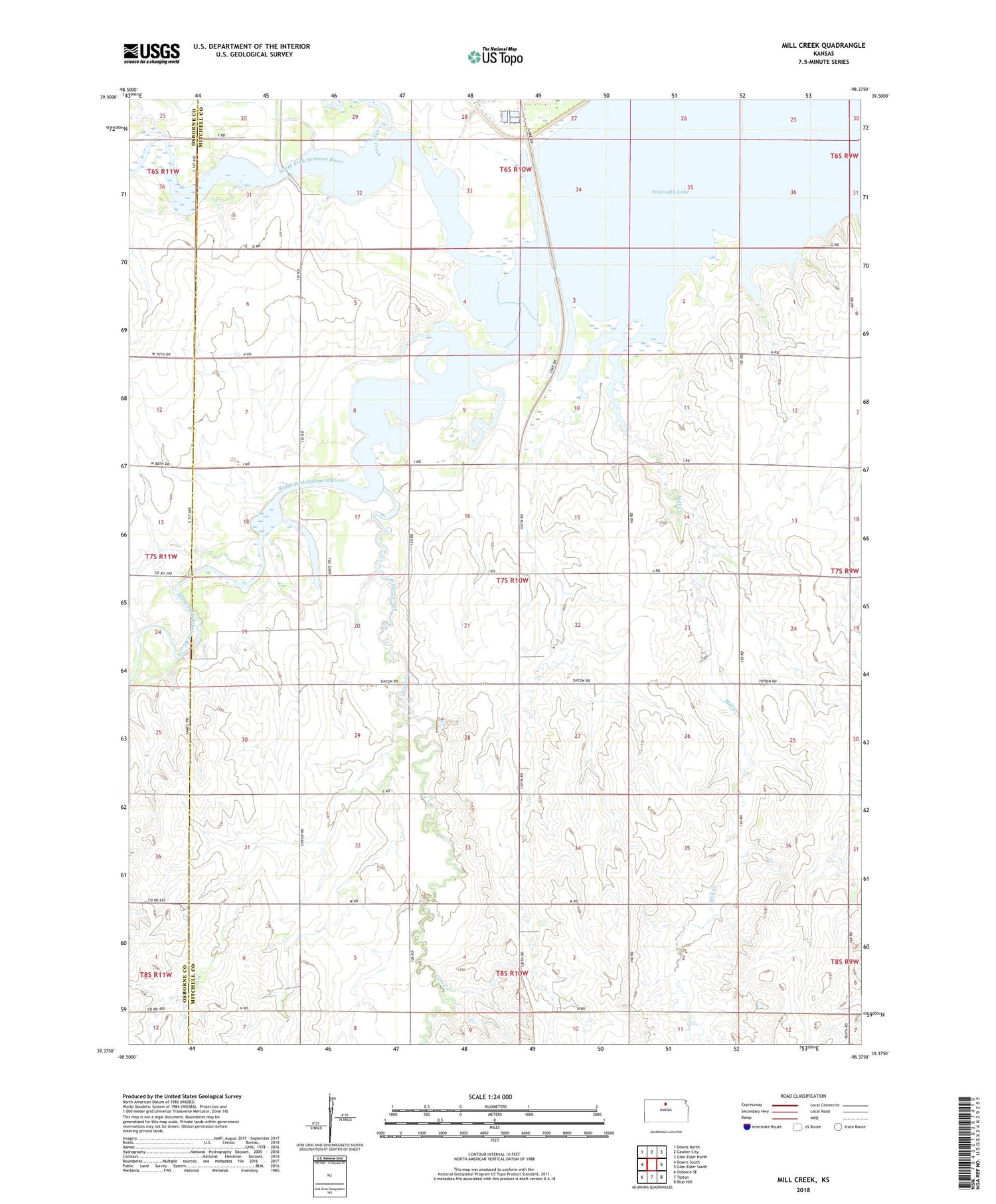 Mill Creek Kansas US Topo Map Image