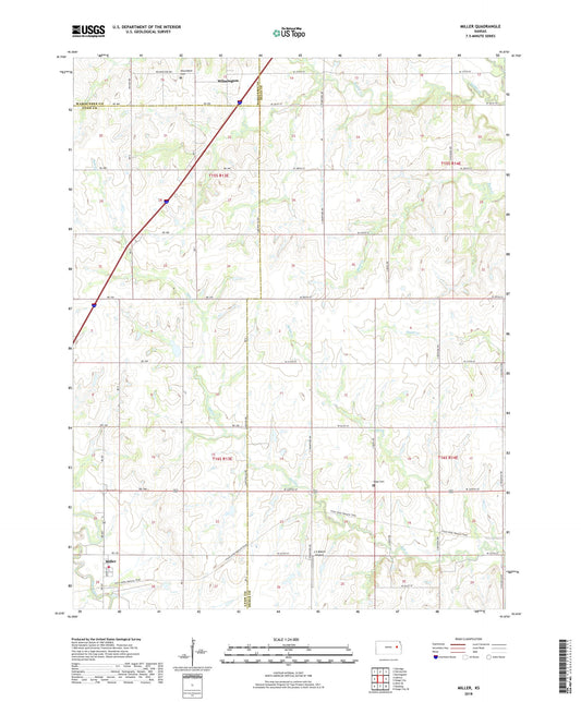 Miller Kansas US Topo Map Image