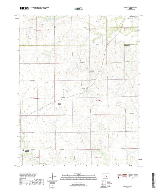 Millerton Kansas US Topo Map Image