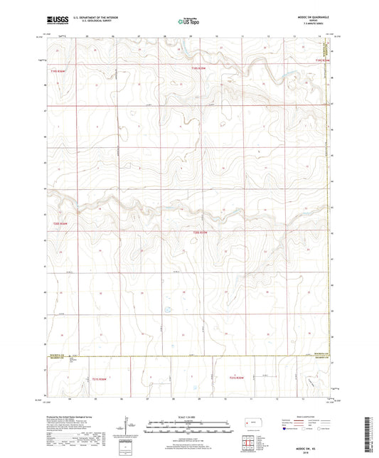 Modoc SW Kansas US Topo Map Image