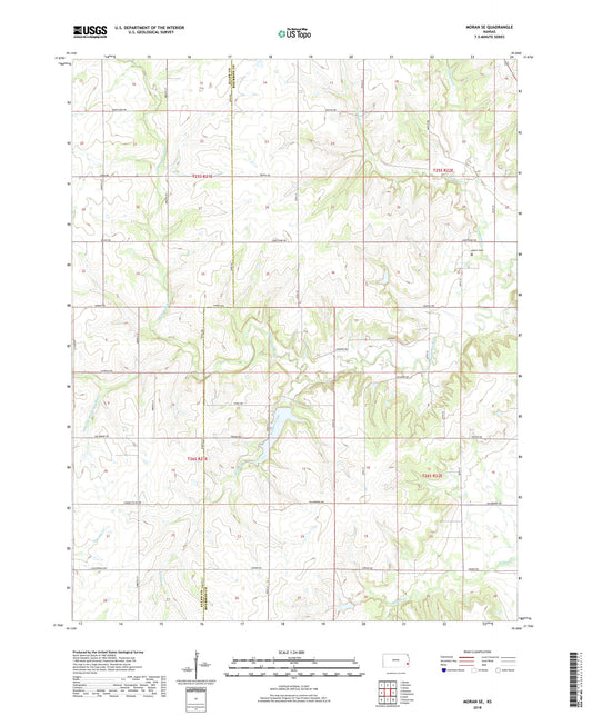 Moran SE Kansas US Topo Map Image
