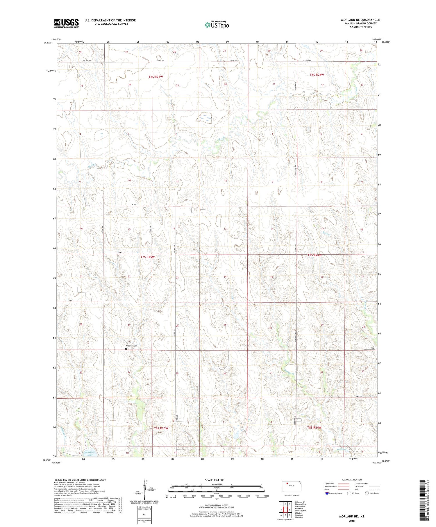 Morland NE Kansas US Topo Map Image