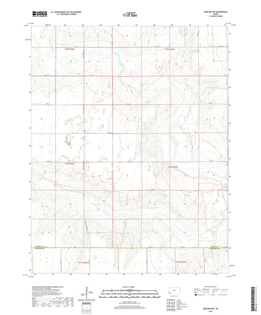 Moscow NW Kansas US Topo Map Image