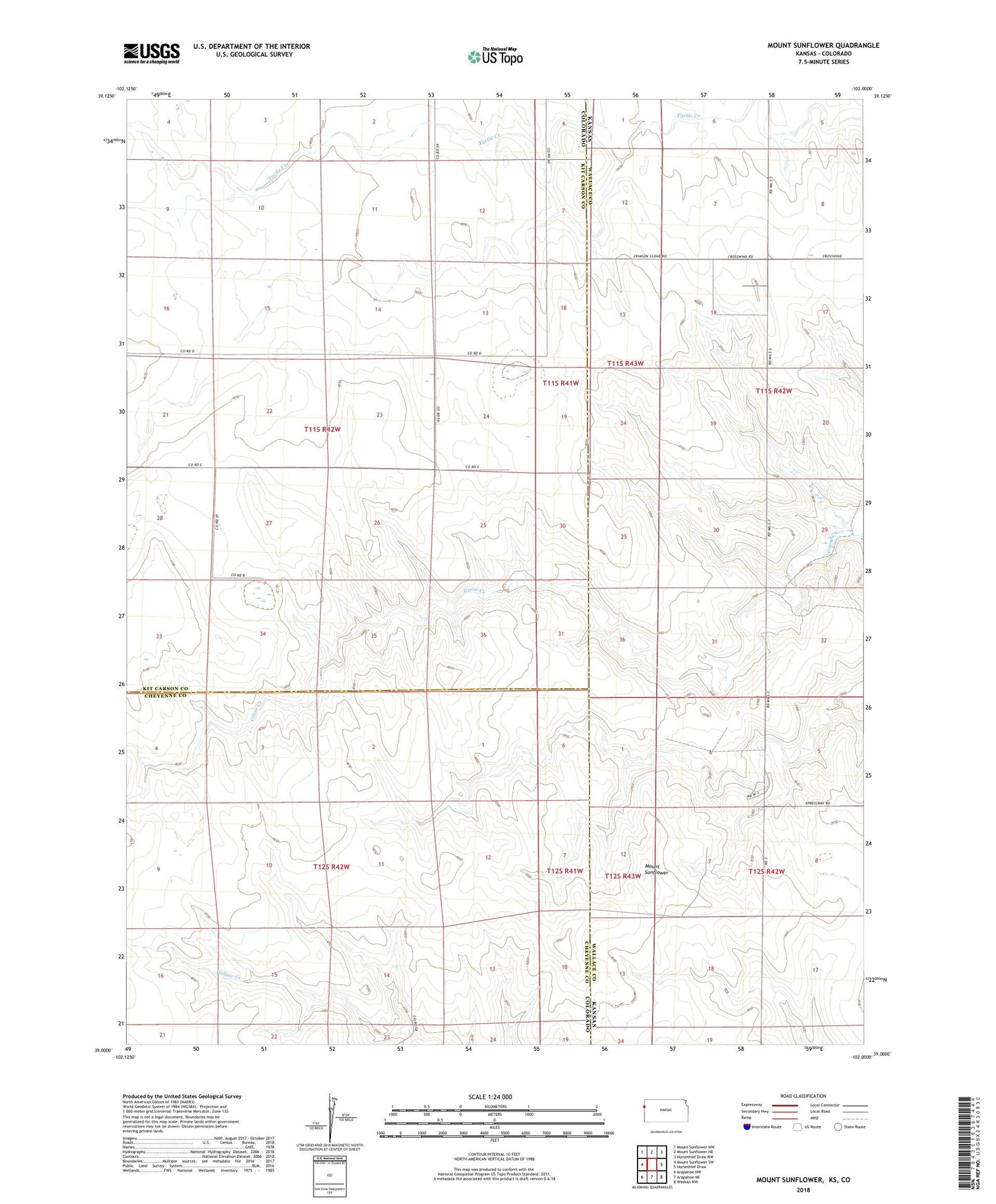 Mount Sunflower Kansas US Topo Map Image