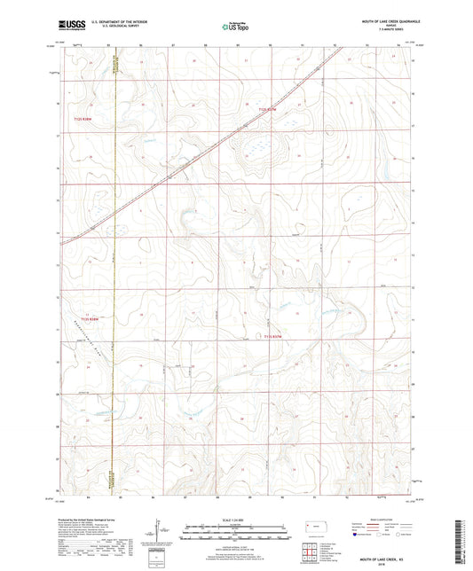 Mouth of Lake Creek Kansas US Topo Map Image